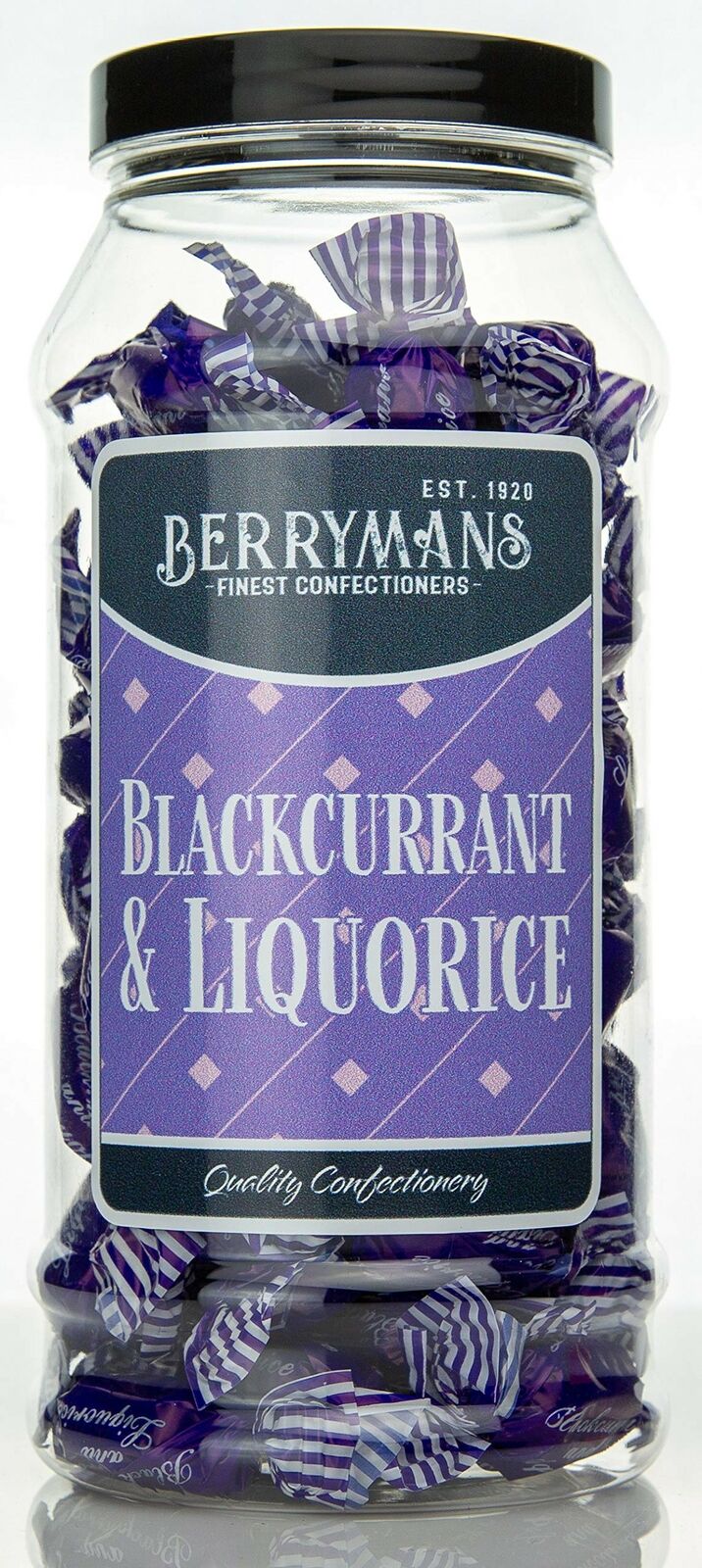 Blackcurrant & Liquorice Retro Boiled Sweets Gift Jar by Berrymans