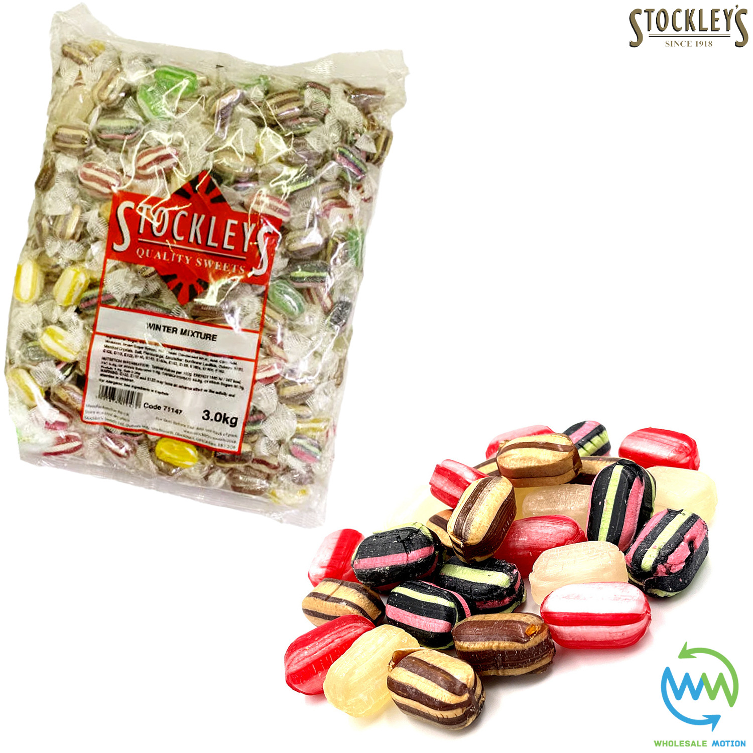 Stockleys WINTER MIX Sweet HARD BOILED Retro CANDY Party INDIVIDUALLY WRAPPED UK