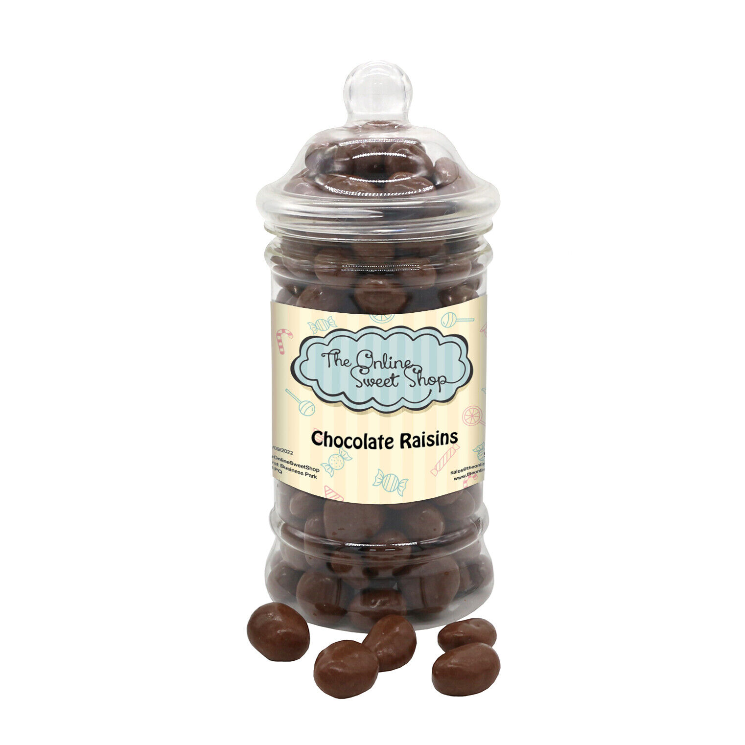 Milk Chocolate Raisins Sweets Jar Pick and Mix Candy Retro Party Treats