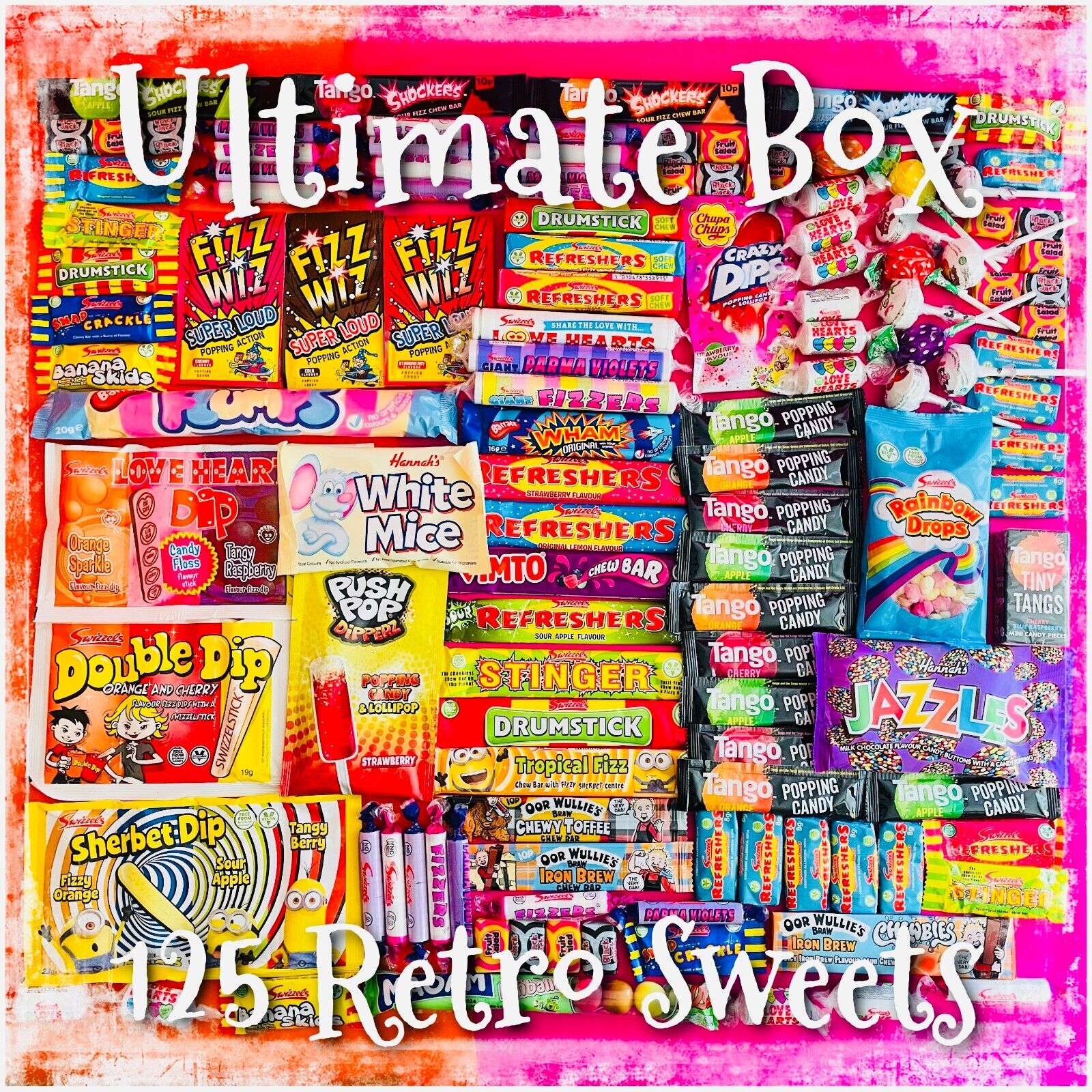 Up To 1.7KG Retro Sweets Gift Box Hamper Pick N Mix Candy Birthday Personalised