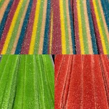 FIZZY SOUR CANDY BELTS / STRIPS PICK & MIX RETRO SWEETS RAINBOW GREEN APPLE RED