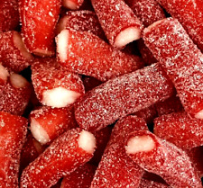 STRAWBERRY PENCILS SOUR BITES FIZZY SWEETS PICK & MIX RETRO CANDY BIRTHDAY GIFT