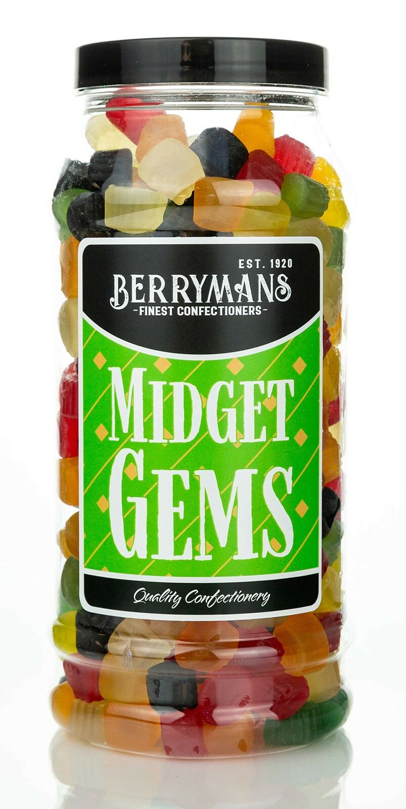 Midget Gems Retro Jelly Gummy Sweets Gift Jar by Berrymans 