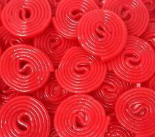 STRAWBERRY Liquorice Wheels Retro Sweets Red Party Candy Pick N Mix 200g-1Kg