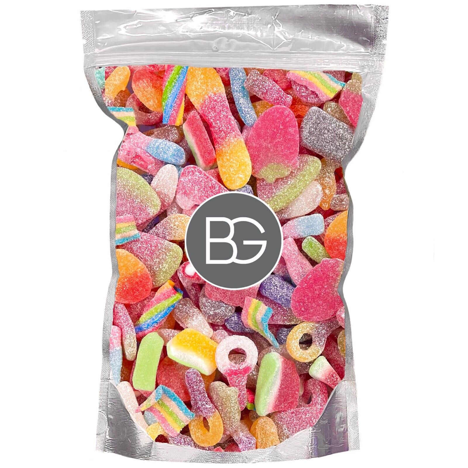 BG Quality Pick n Mix Sweets Pouches, Fresh Retro Candy Pick and Mix - FIZZY