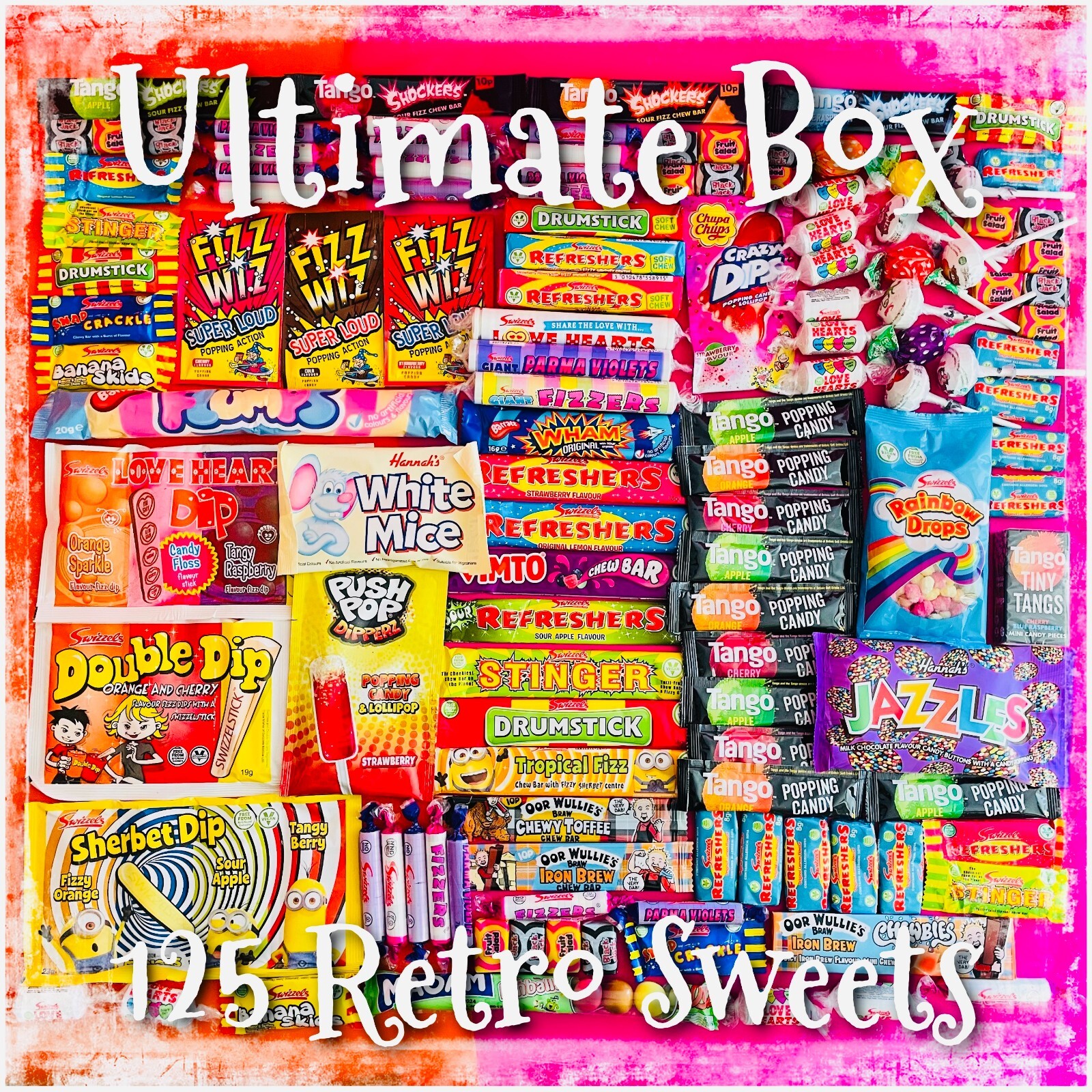 Birthday Retro Sweets Gift Box Hamper up to 125 Sweets Pick N Mix Personalised