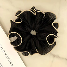 2022 Korean Retro Wrinkle Chiffon Scrunchies for Women Girls Sweet Temperament F