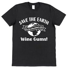 Wine Gums T-Shirt Save The Earth Slogan Sweets Candy British Food Lover Gift UK